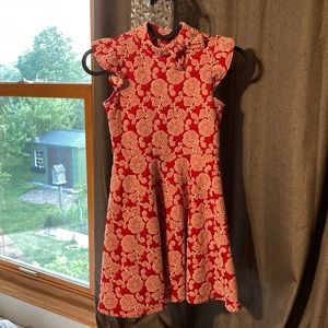 Janie and Jack red floral dress size 7